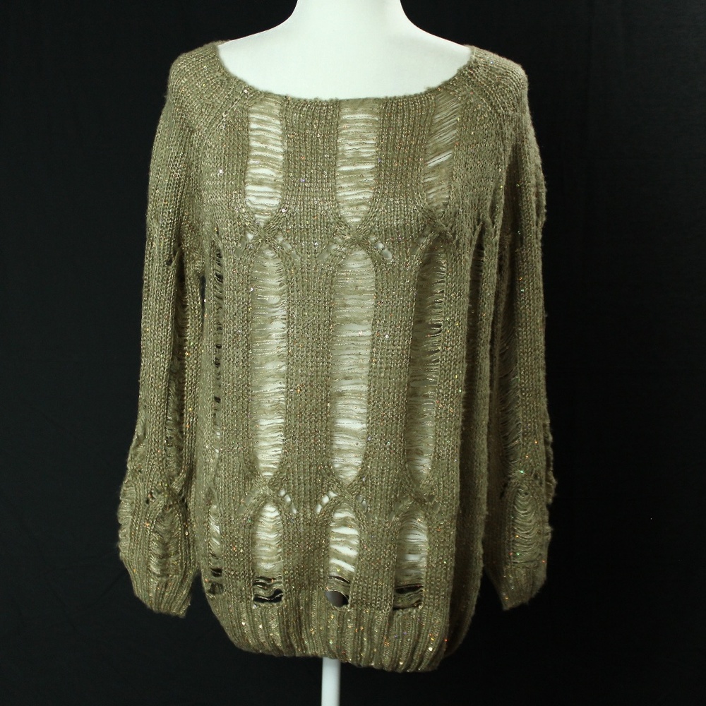 NWT | Chaudry KC | Gold Sequin Sweater | Sz S